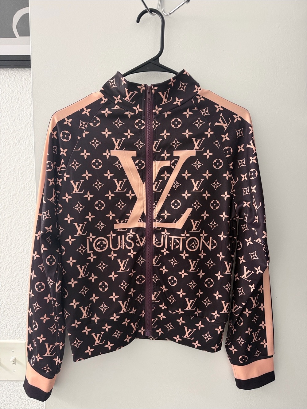 Topps Black & Pink Monogram Zip-Front Track Jacket